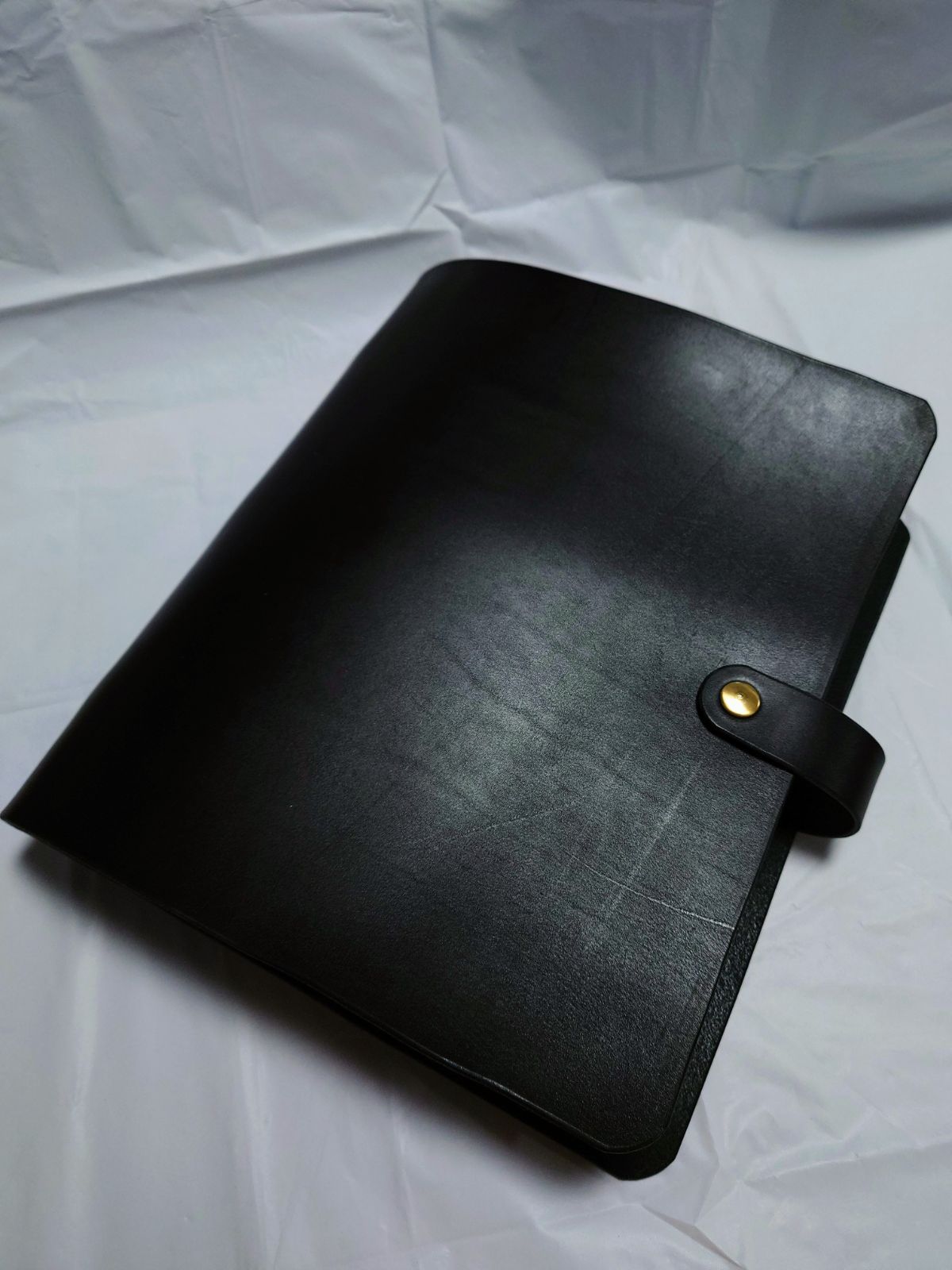 A4ルーズリーフ バインダー A4 30穴 本革 リングファイル ブラック A4