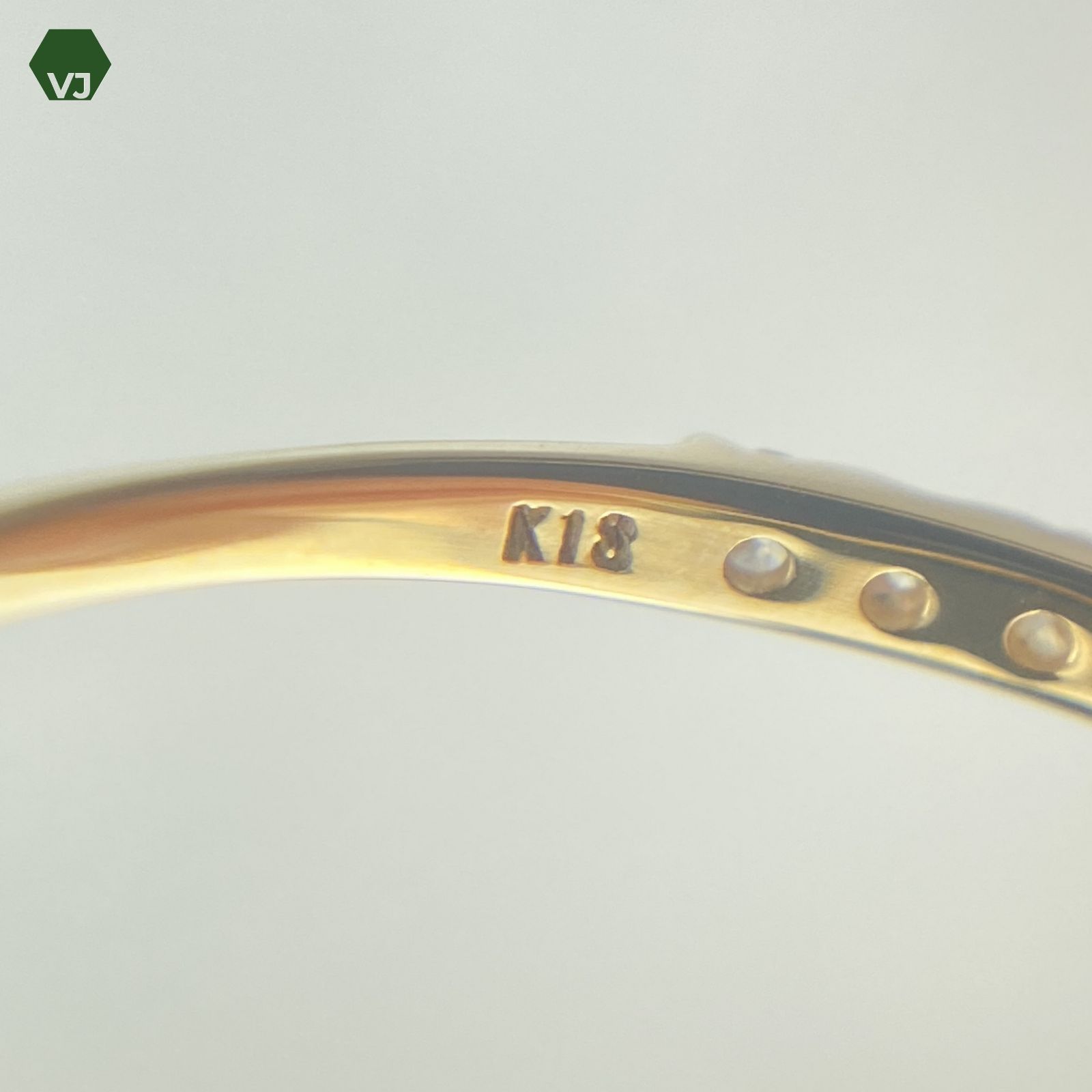 24-39】ダイヤモンド リング D0.17ct【中古】【K18YG】【11号】☆By 