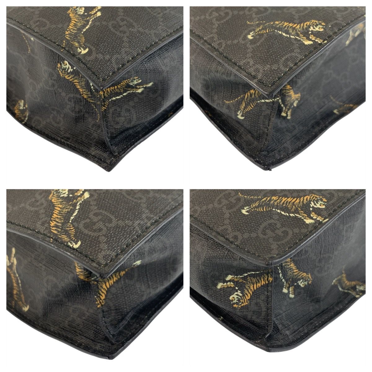 美品 GUCCI グッチ シェリーライン タイガー ブラック GGスプリーム  