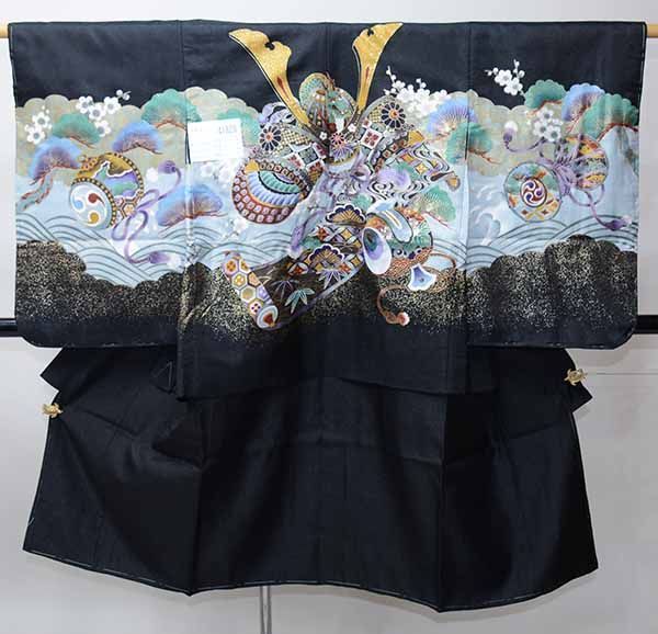 七五三 五歳 クリアランス 男児 羽織・着物・襦袢3点セット L寸 豪華