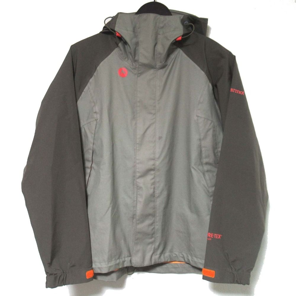 Marmot マーモット GORE-TEX ゴアテックス ナイロン フーディージャケット パンツ セットアップ Mサイズ カーキ グレー レディース 古着