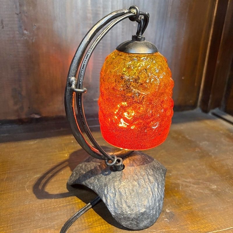 沖縄　琉球ガラス　スタンドライト　卓上ランプ　赤　レッド　黄色 沖縄 琉球ガラス スタンドライト 卓上ランプ 赤 レッド 黄色 沖縄 琉球