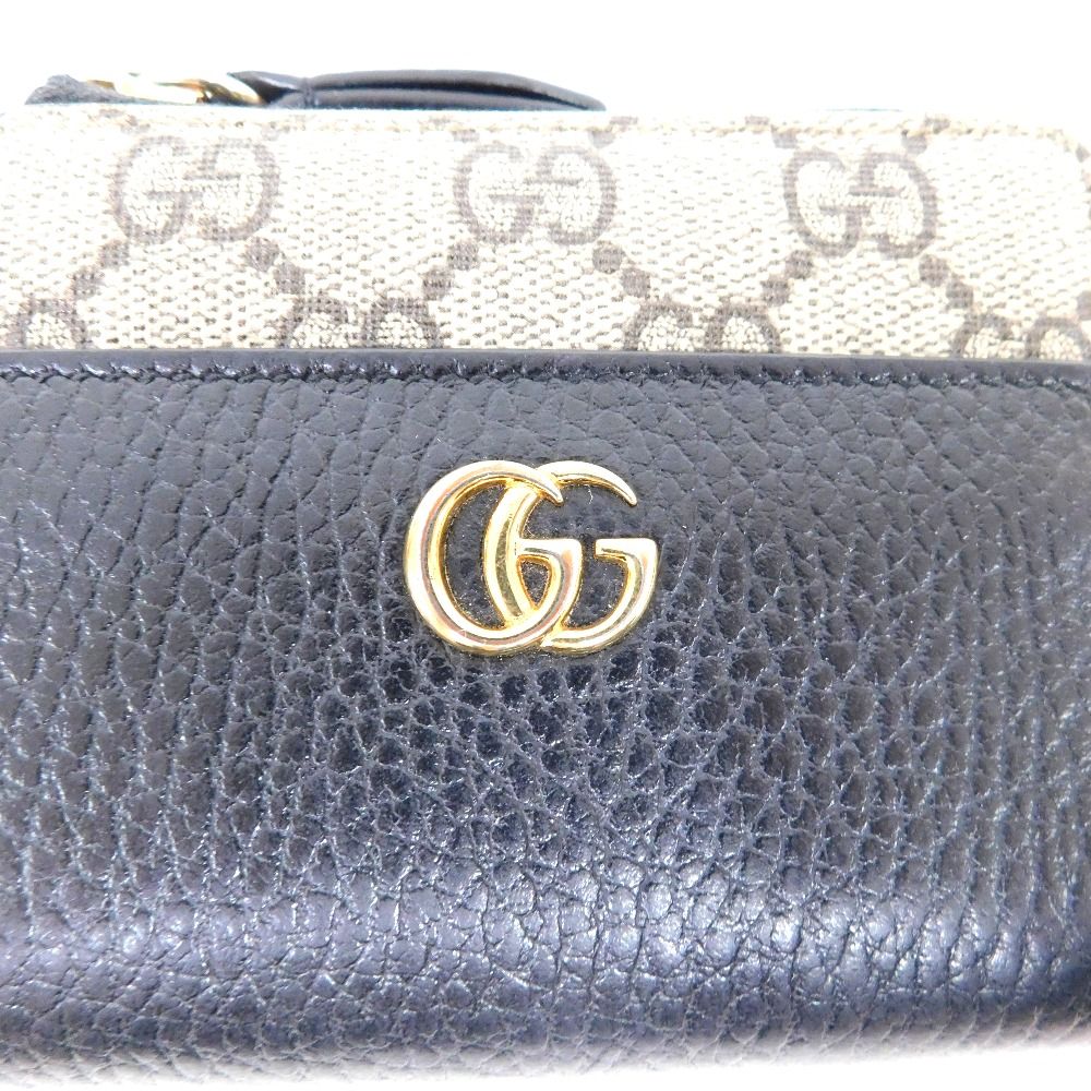 Hn608751 コンパクト財布 グッチ 財布 GGマーモント PVC レザー 658609  