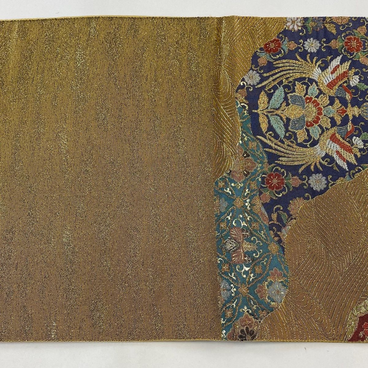 袋帯 秀品 華文 有栖川文 金糸 箔 銀色 六通 正絹 中古 袋帯 秀品 華文 有栖川文 金糸 箔 金色 六通 正絹 中古 袋帯 美品