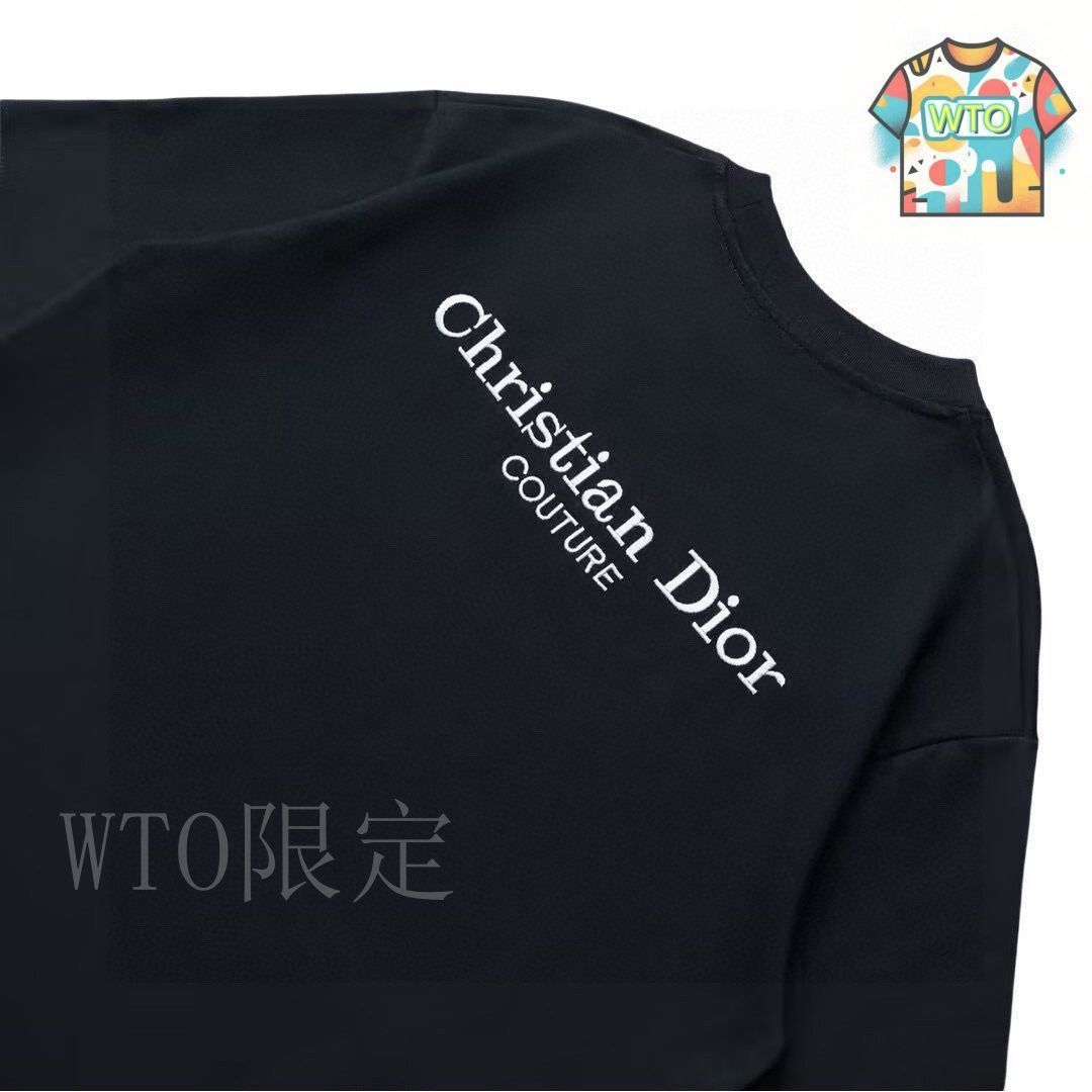 今日WTO】Dior サマーニュー 襟裏アルファベット刺繍丸首 T-LJ14