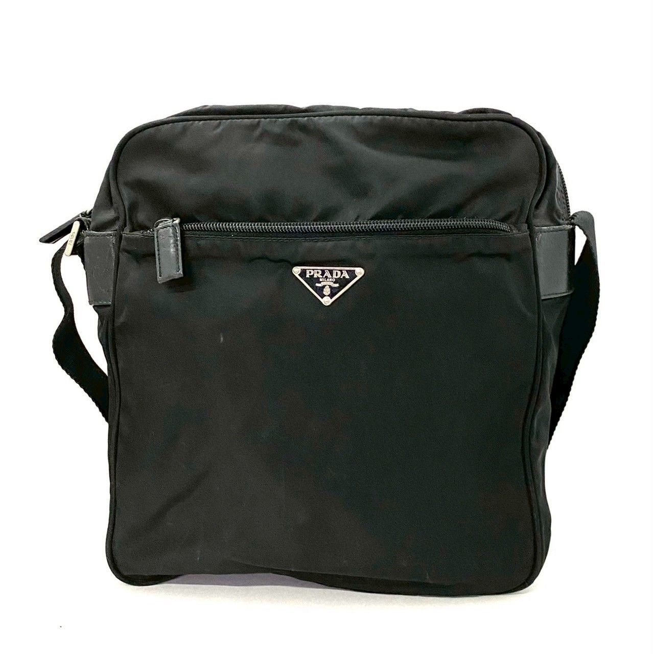 SJ【PRADA】ショルダーバッグ ナイロン ブラック/黒 三角ロゴプレート