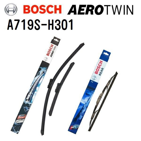 BOSCH(ボッシュ) 輸入車用ワイパーブレード AEROTWIN エアロツイン 2本入 3397007719 (品番 A719S) 800/680mm リア用1本 3397004629 (品番 H301) 300mm