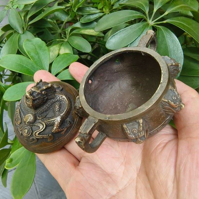銅製 竹節単竜香炉 精緻竜紋香炉 香道具 装飾品 工芸品 美術品 置物 銅製 竹節単竜香炉 精緻竜紋香炉 香道具 装飾品 工芸品 美術品 置物