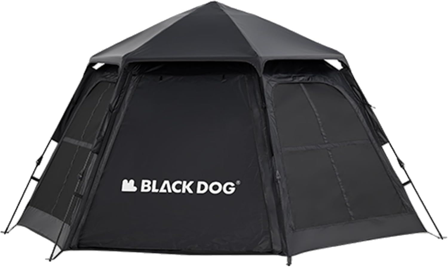 Naturehike Blackdog 六角形ワンタッチテント 3秒設営 99.99%遮光 UPF50 UVカット 耐水圧PU3000 5級風対応 三つの前室 8.5㎡日陰面積 7面通気メッシュ 防虫 六角形 ファミリー キャンプ アウトドア 釣り 公園