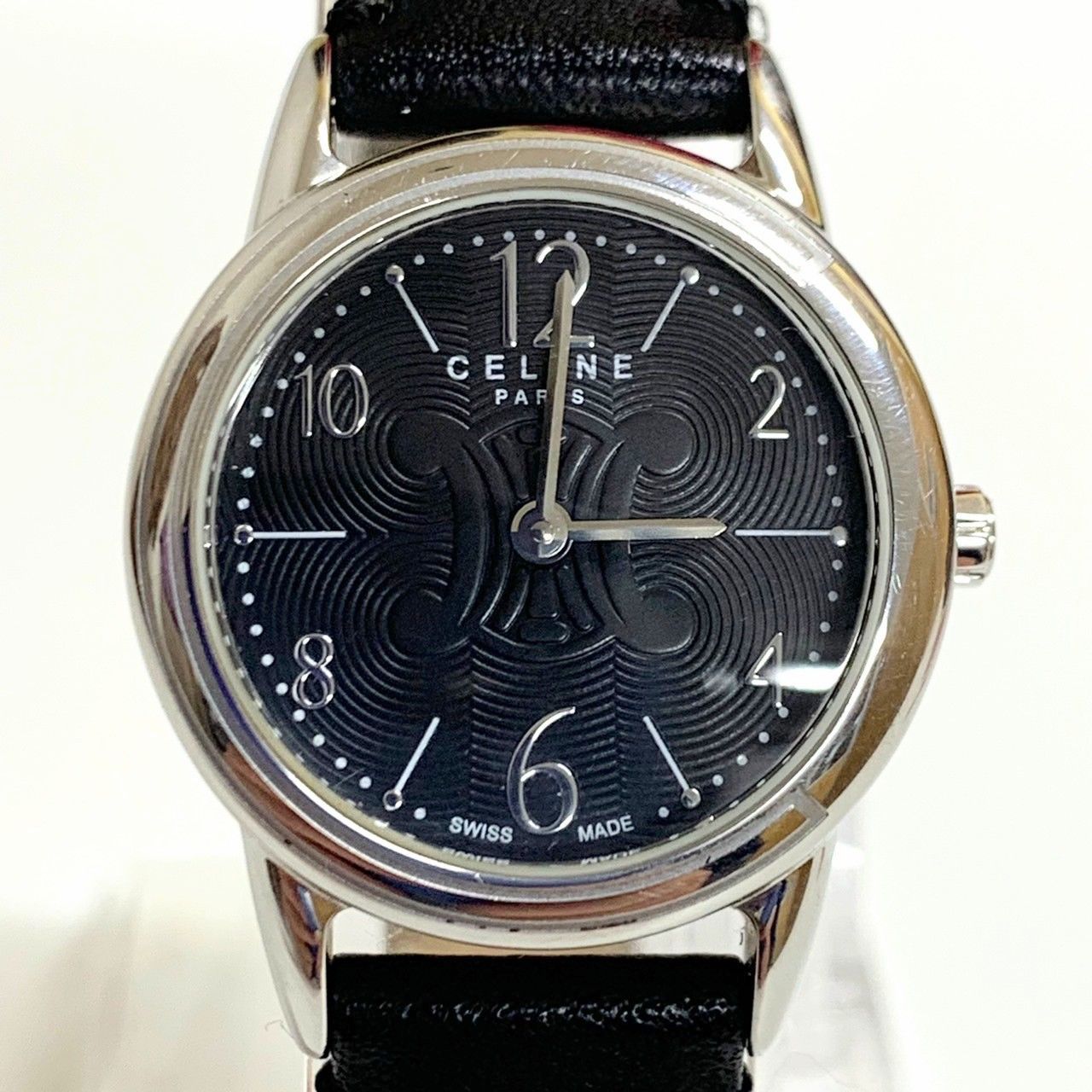 【電池交換済み】CELINE セリーヌ 腕時計 シルバー ブラック ブラゾン