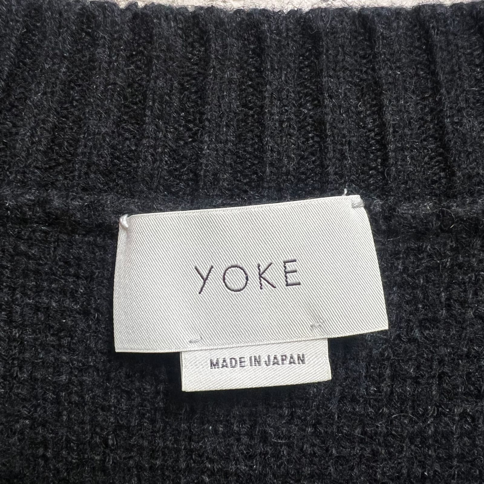 YOKE ヨーク 19AW 5G MILANO RIB V-NECK KNIT Vネックニット ブラック 