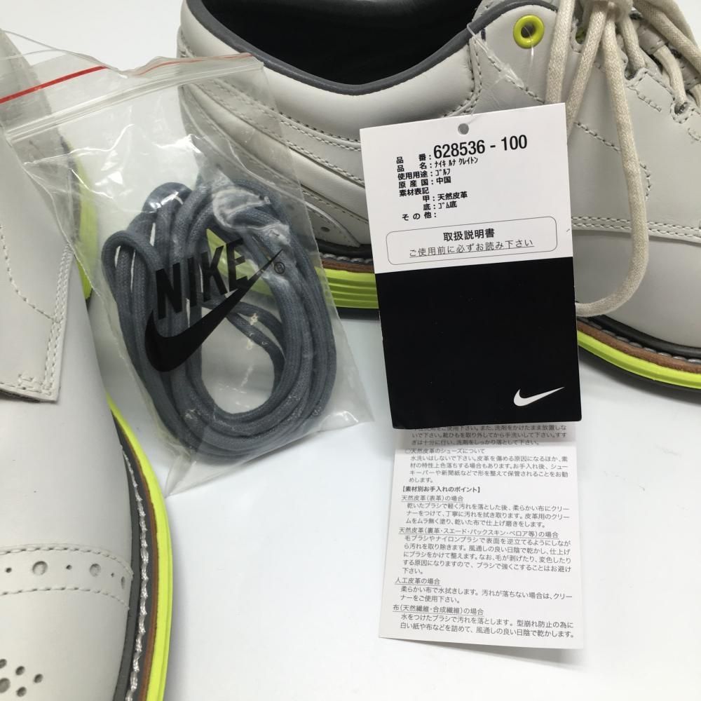 【新品】ナイキ ゴルフシューズ グレー×イエロー 628536-100 ルナ クレイトン スパイクレス メンズ 25.5 ゴルフウェア NIKE