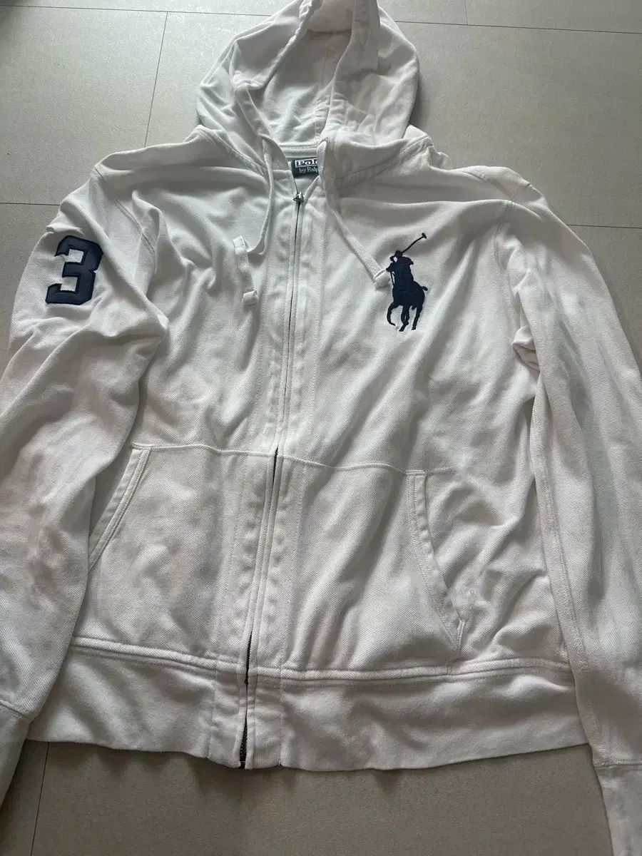 ポロ Ralph Lauren ラルフローレン ビックポニー 白 ネイビー ジップアップパーカー フード付き