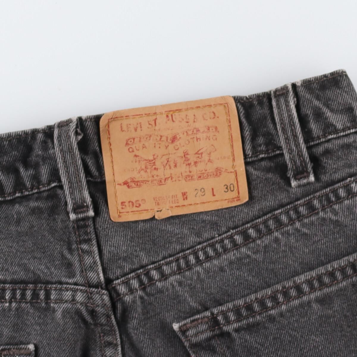 古着 90年代 リーバイス Levi's 505 REGULAR FIT STRAIGHT LEG ブラックジーンズ テーパードデニムパンツ  USA製/eaa325134