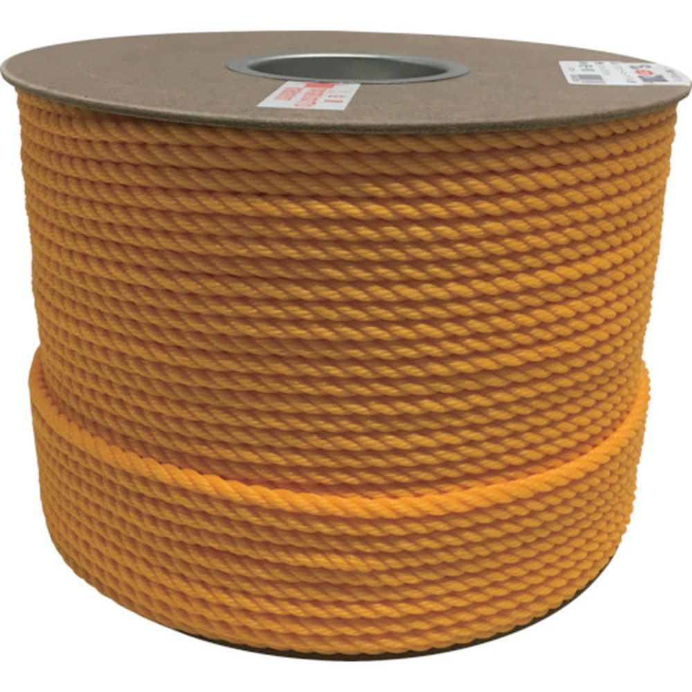 ユタカメイク ポリエチレンロープドラム巻 6mm×200m イエロー PRE-100
