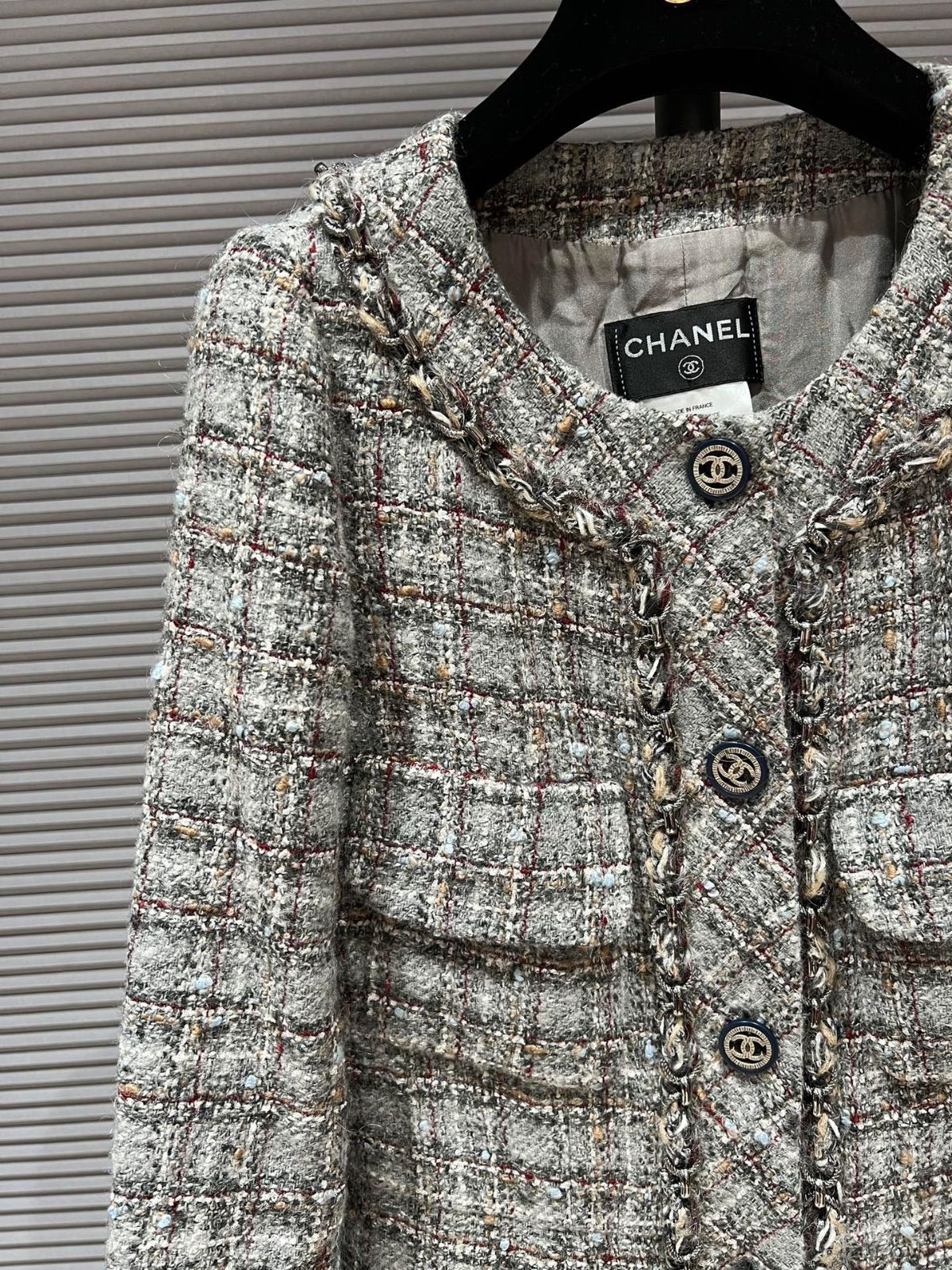 CHANEL 13 P46625V34379 JACKET シャネルジャケット 34 グレー