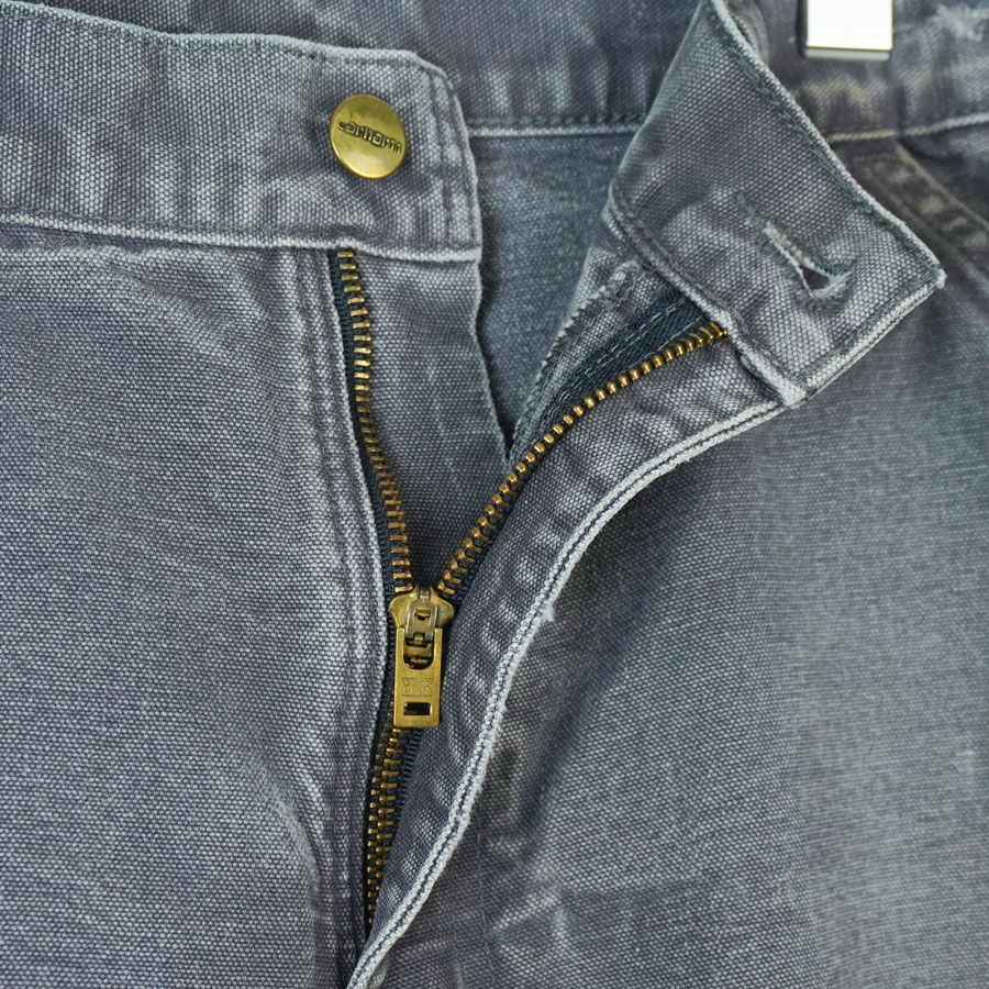 Carhartt ベージュ ワークパンツダメージビンテージ 90s USA製 carharttカーハート ダメージ ダブルニー ダック地