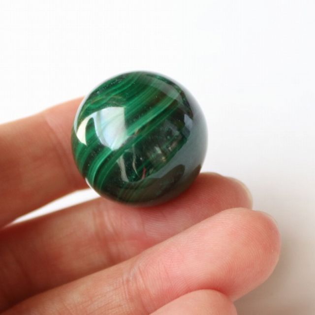 マラカイト ミニスフィア 20mm 水晶台座S付 1個 孔雀石 鉱物