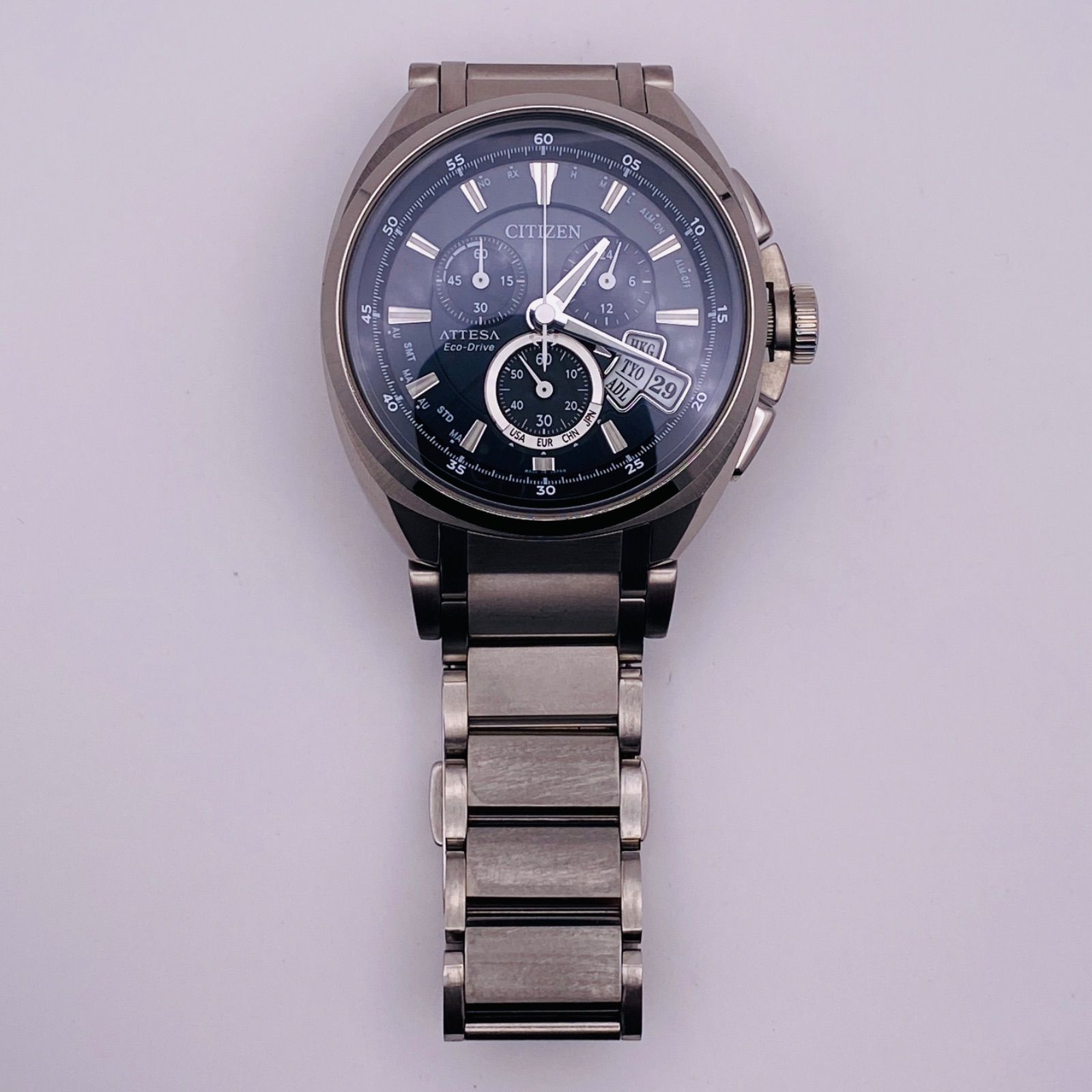 T354）良品 稼働品 CITIZEN シチズン 電波ソーラー ECO-DRIVE ATTESA アテッサ ジェットセッター ATD53-3011  H610-T015581 福山雅治モデル 人気 時計 メンズ ユニセックス - メルカリ