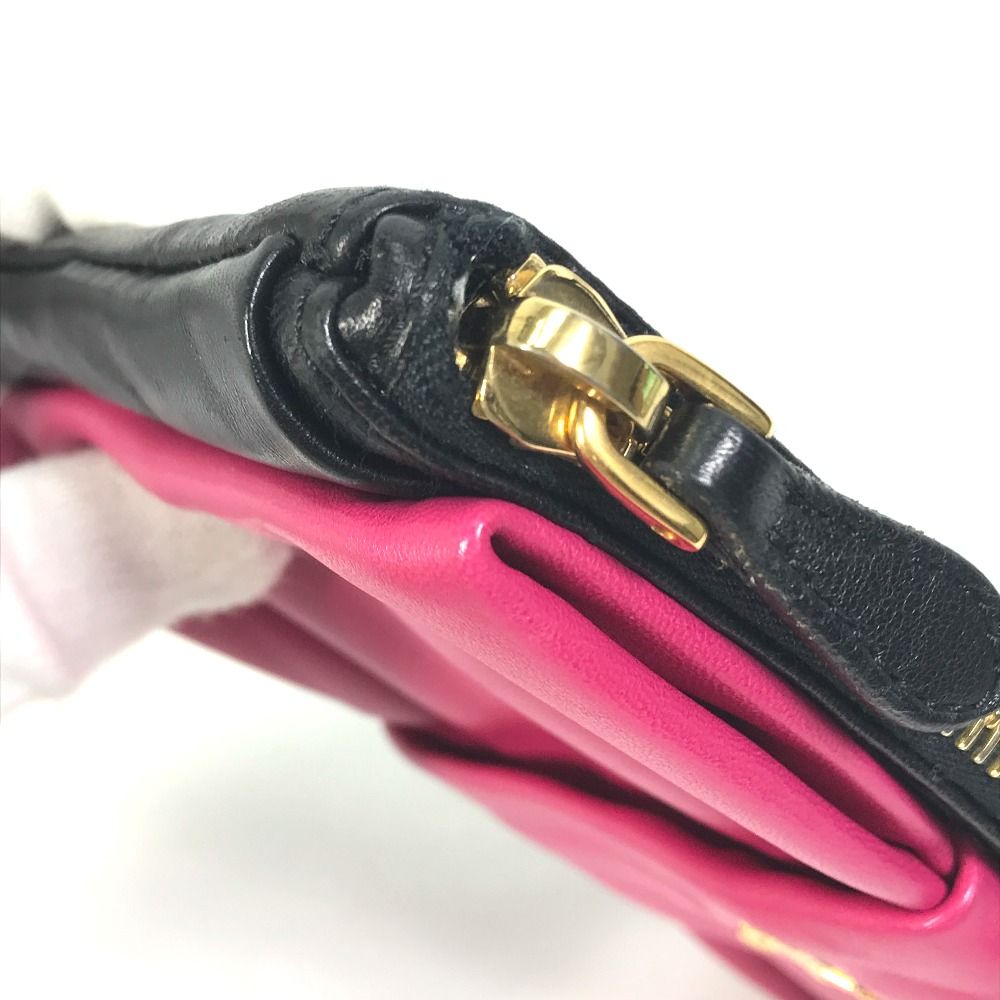 PRADA プラダ ポーチ コスメポーチ 化粧ポーチ グレー ウール×レザー PRADA プラダ ポーチ コスメポーチ 化粧ポーチ グレー ウール×レザー
