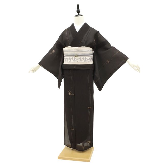ちぢみ 夏着物単衣 新古品 中古】 夏物 明石ちぢみ 着物 リサイクル 正絹 十日町 明石縮み