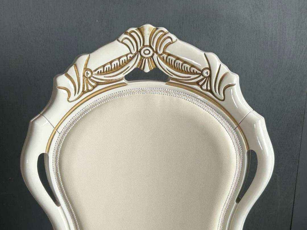 ① イタリア ヨーロピアン ヨーロッパ 猫脚 シンプル ホワイトチェア