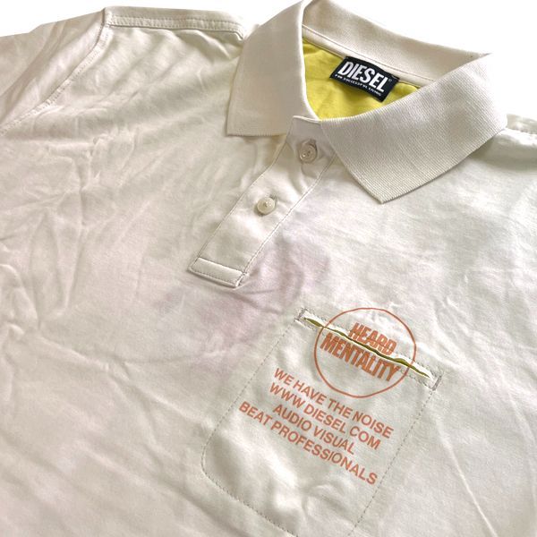 ディーゼル DIESEL メンズ ポロシャツ ホワイト プレミアム ジーンズ デニム インポート ファッション safari サファリ LEON レオン オーシャンズ 掲載 ブランド イタリア ヨーロピアン ウェア セ