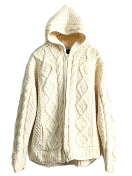 お得なクーポン配布中!】 手編み エクアドル製 ハンド ニット パーカー  