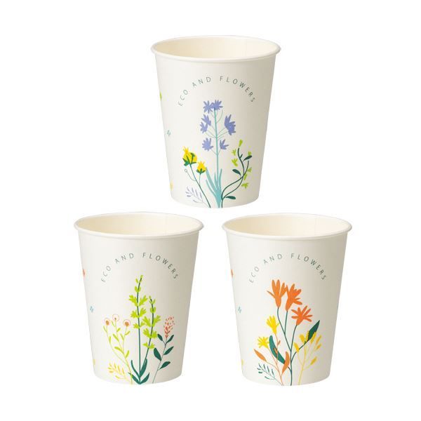 まとめ TANOSEE 紙コップ ANDFLOWERS 275ml 9オンス 1セット 250個 50個×5パック