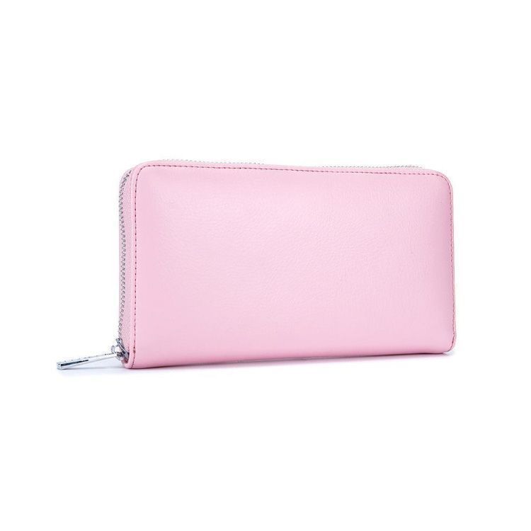 【新品未使用】長財布　ウォレット　牛革　スモーキーピンク 新品 長財布 レディース メンズ ラウンドファスナー 財布 長