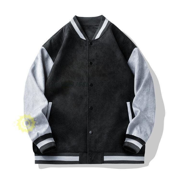 スタジャン 無地 メンズ ジャケット ジャンパー 薄手 ブルゾン 切替 セーム革 おしゃれ 秋冬 アウター 重ね着風 春服 yan5a443688