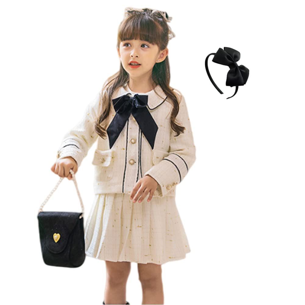 Size:140_Color:ホワイト [asayurii] 入学式 卒園式 子供服 女の子 フォーマル ワンピース スーツ 卒業式 小学校 受験 七五三 ピアノ発表会 キッズ ジュニア アンサンブル ボレロ リボン付き (140， ホ