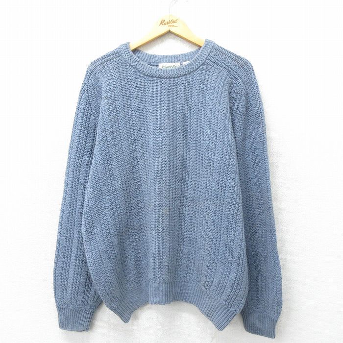 XL/古着 セントジョンズベイ 長袖 セーター メンズ 90s 無地 クルー