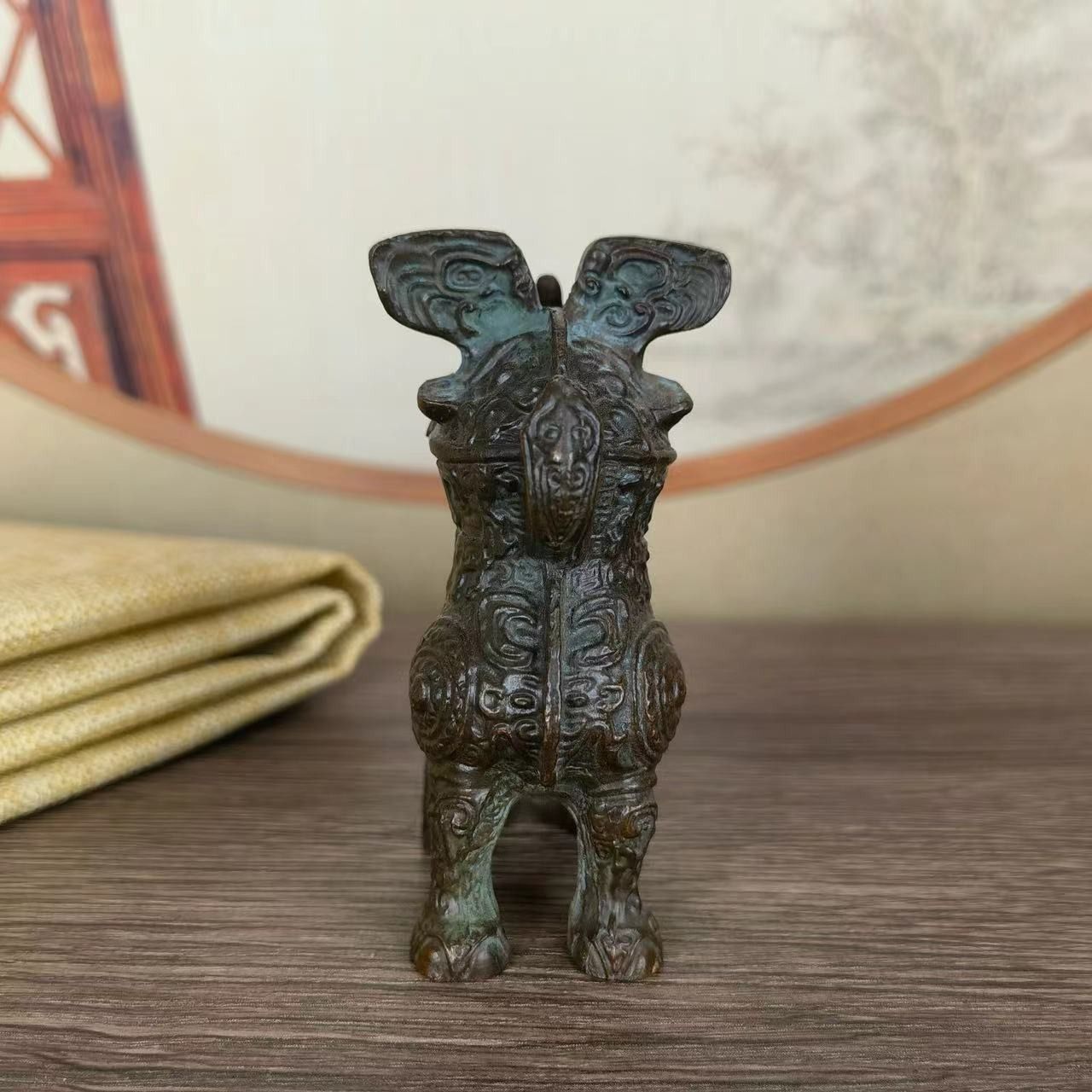 置物 オブジェ 梟尊 合金 幸運 長寿 縁起物 魔除け 厄除 開運 幸運 