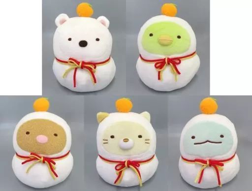 すみっコぐらし もちもちかがみもちぬいぐるみ 5種セット お正月に向けて先行受注販売！サンエックスネットショップ「すみ