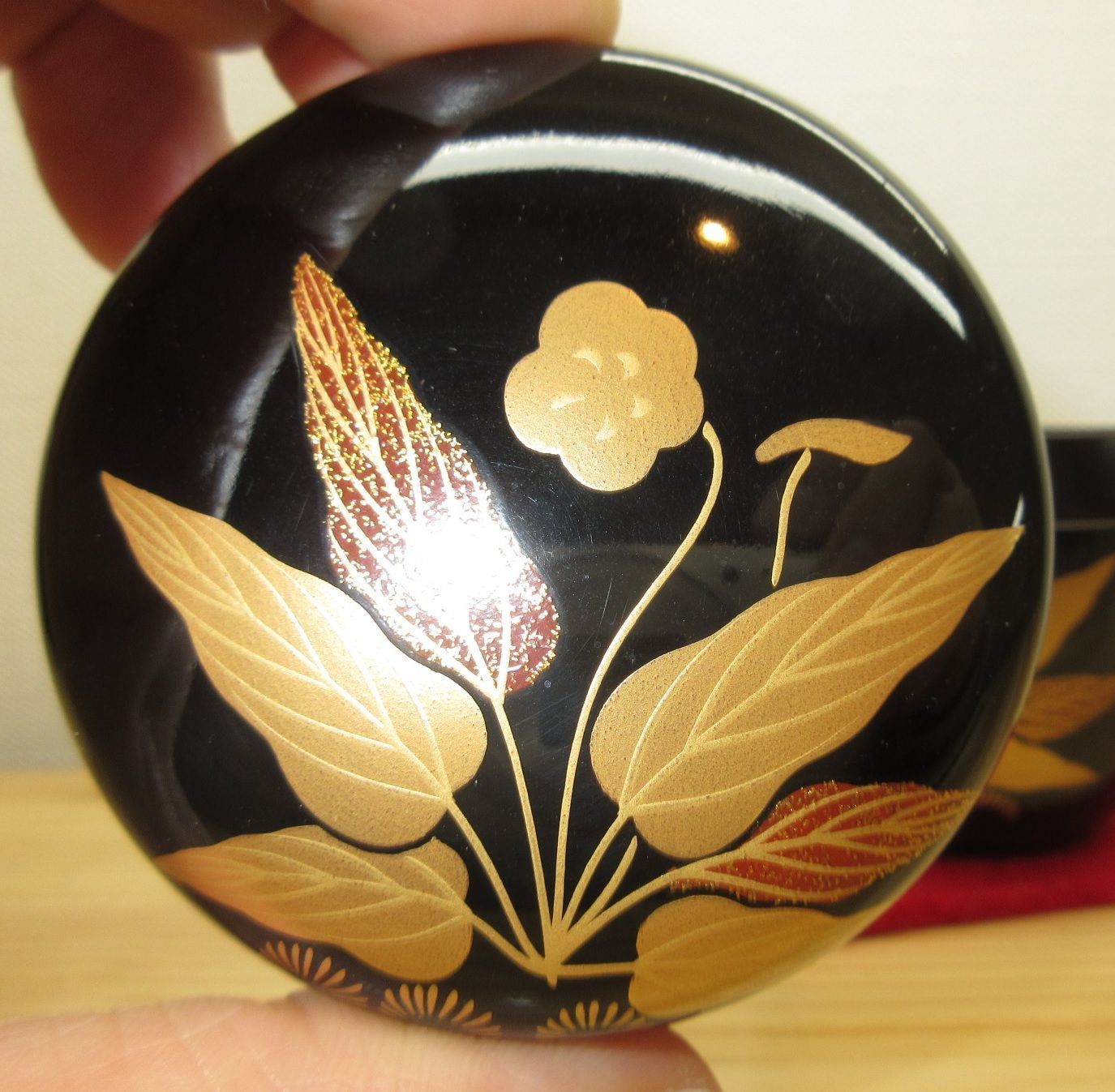 逢絢亭】茶道具 平棗 京塗 老松蒔絵 内梨地 裏千家書付 西村彦兵衛 共