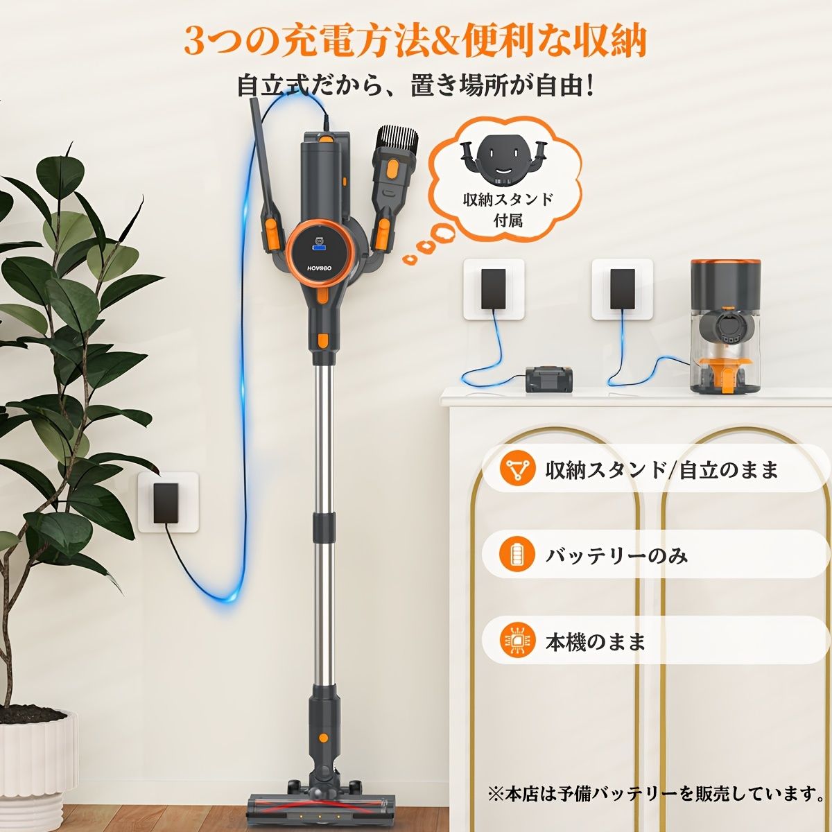 高効率45Kpaコードレス掃除機 -