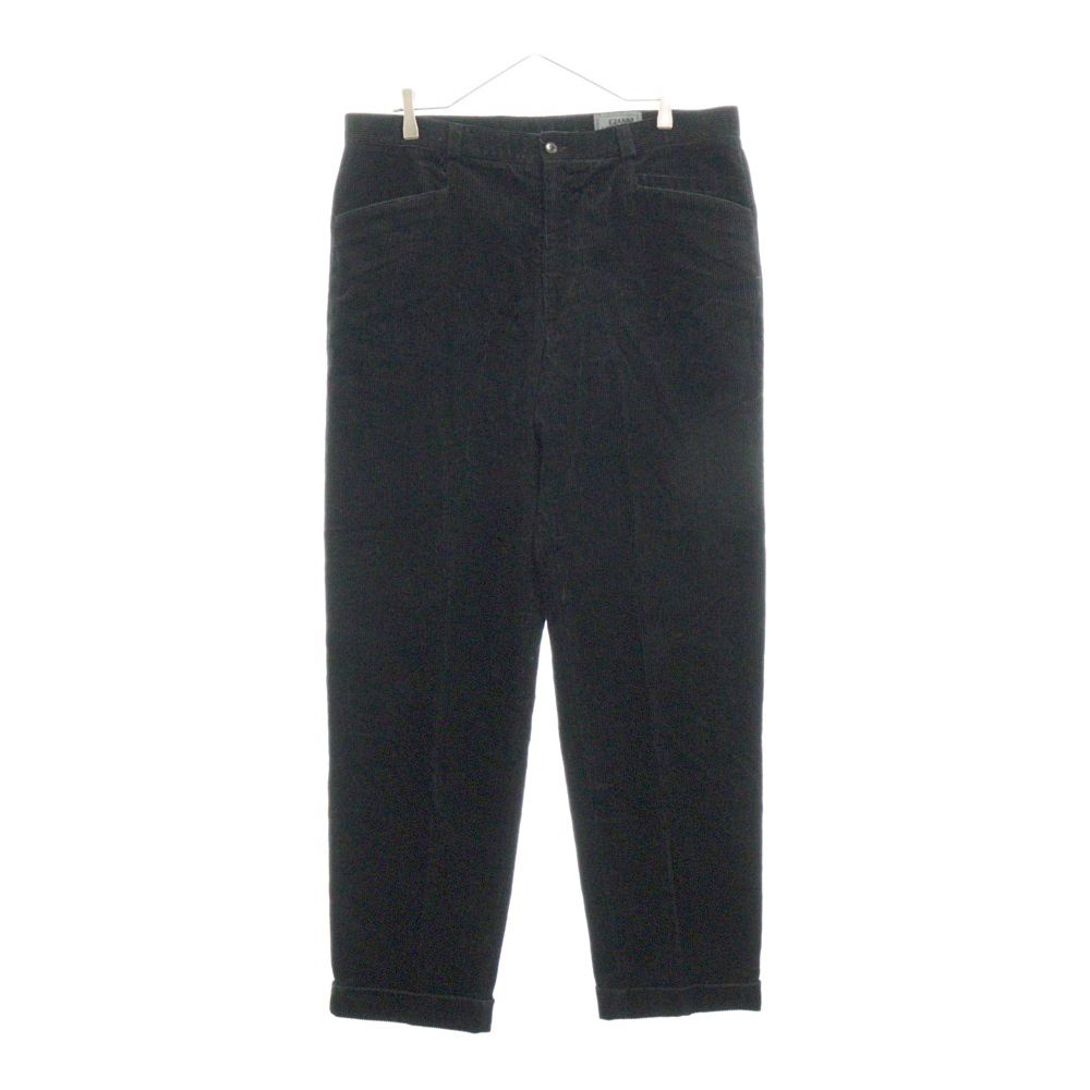 GIANNI VERSACE (ジャンニ ヴェルサーチ) コットン ジップフライ コーデュロイ ストレートパンツ ブラック