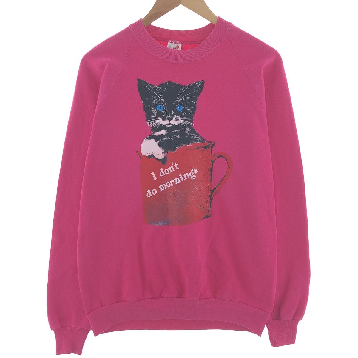 90s USA製 JERZEES スウェット 赤 M 古着 ヴィンテージ 猫