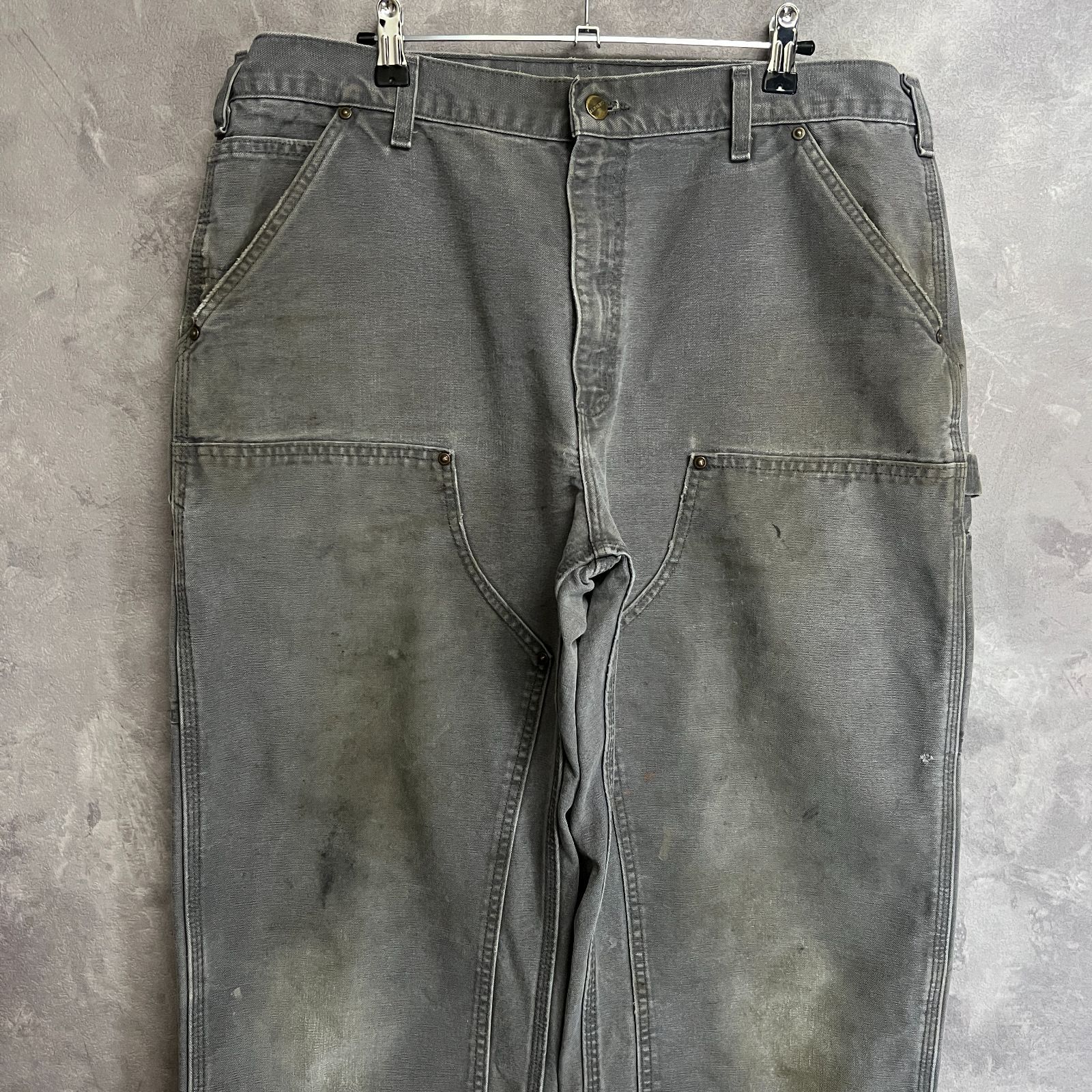 Carhartt ダブルニー　usa製　90s チャコールグレー　美品 carhartt ダブルニー グレー サイズ36×32 - メルカリ