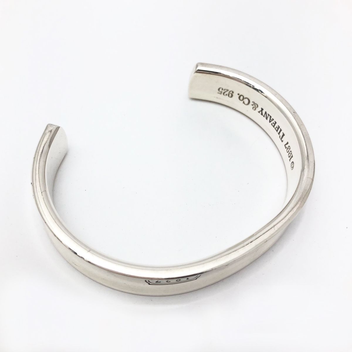中古】 ティファニー シルバー バングル 1837 カフ ナロー 925