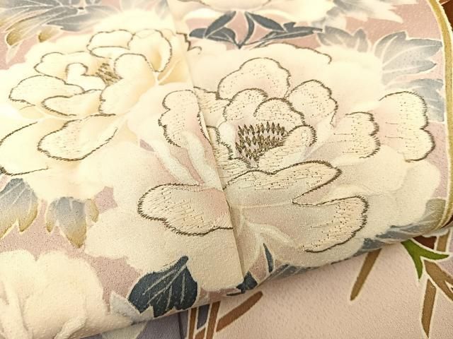 平和屋着物□豪華色留袖 駒刺繍 飛鶴地紙菊文 金彩 正絹 逸品