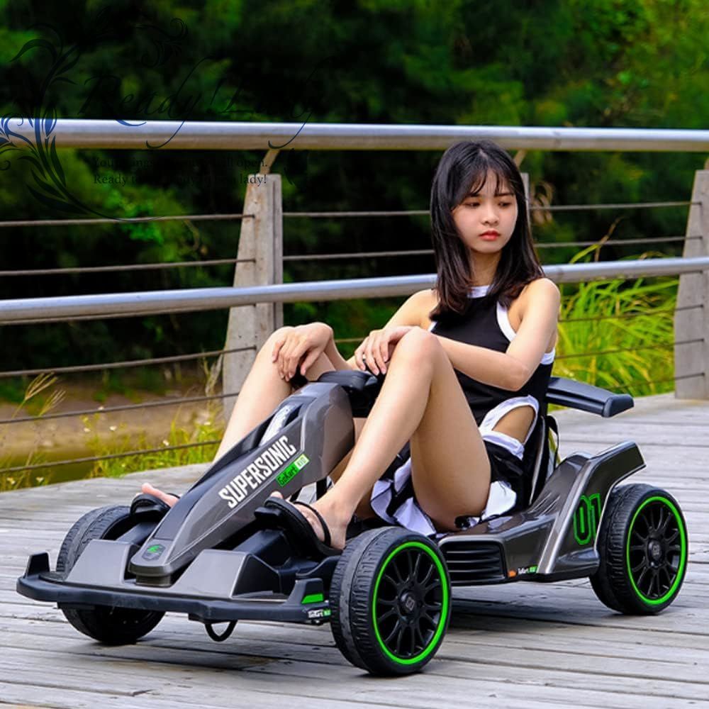 子供用のゴーカート 音楽とリモコンを備えたライドオンのおもちゃ 4輪電動スクーター 子供向けのおもちゃの車3 黒