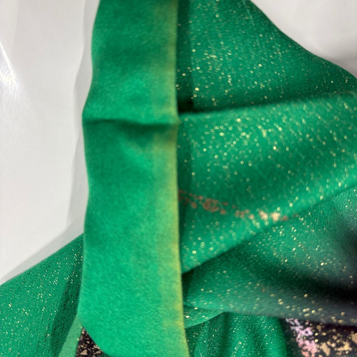 振袖 身丈166.5cm 裄丈69cm L 袷 森英恵 落款 蝶 金通し 金彩 緑 正絹