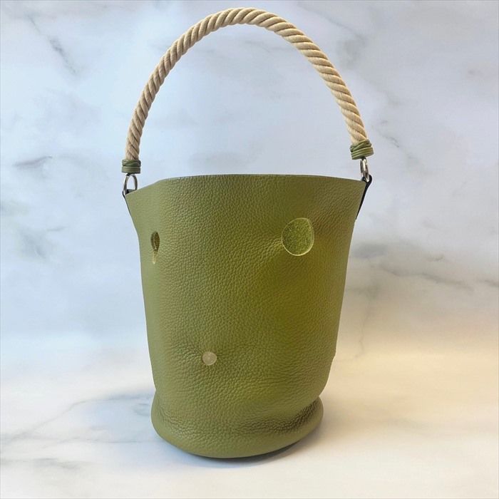 0374 Hermès HERMES エルメス マンジョワール ハンドバッグ グリーン系 