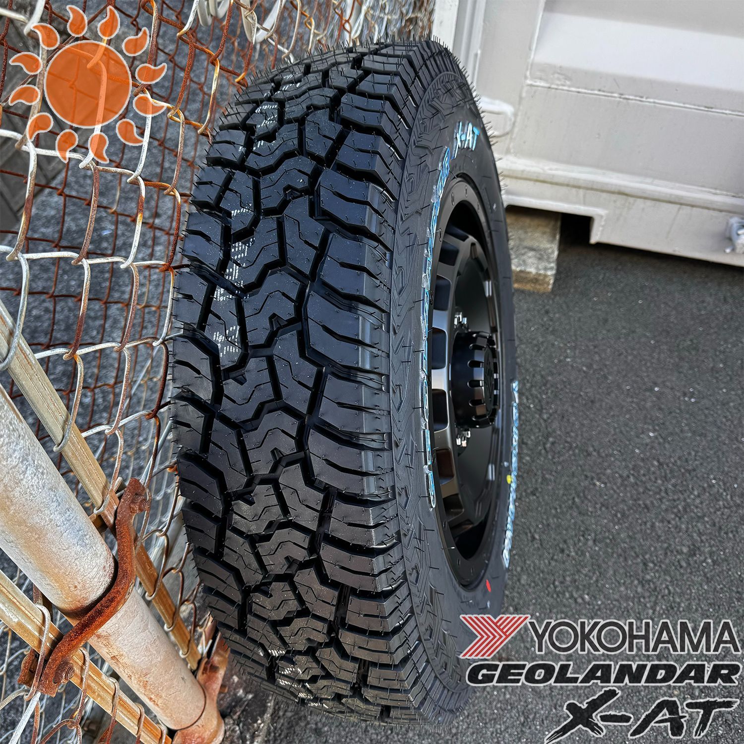 【安心売買】新品 最新作タイヤ SwaGGer ジムニー ヨコハマ ジオランダー G015 A/T 185/85R16 タイヤホイールセット 16インチ ホワイトレター ラジアルタイヤ