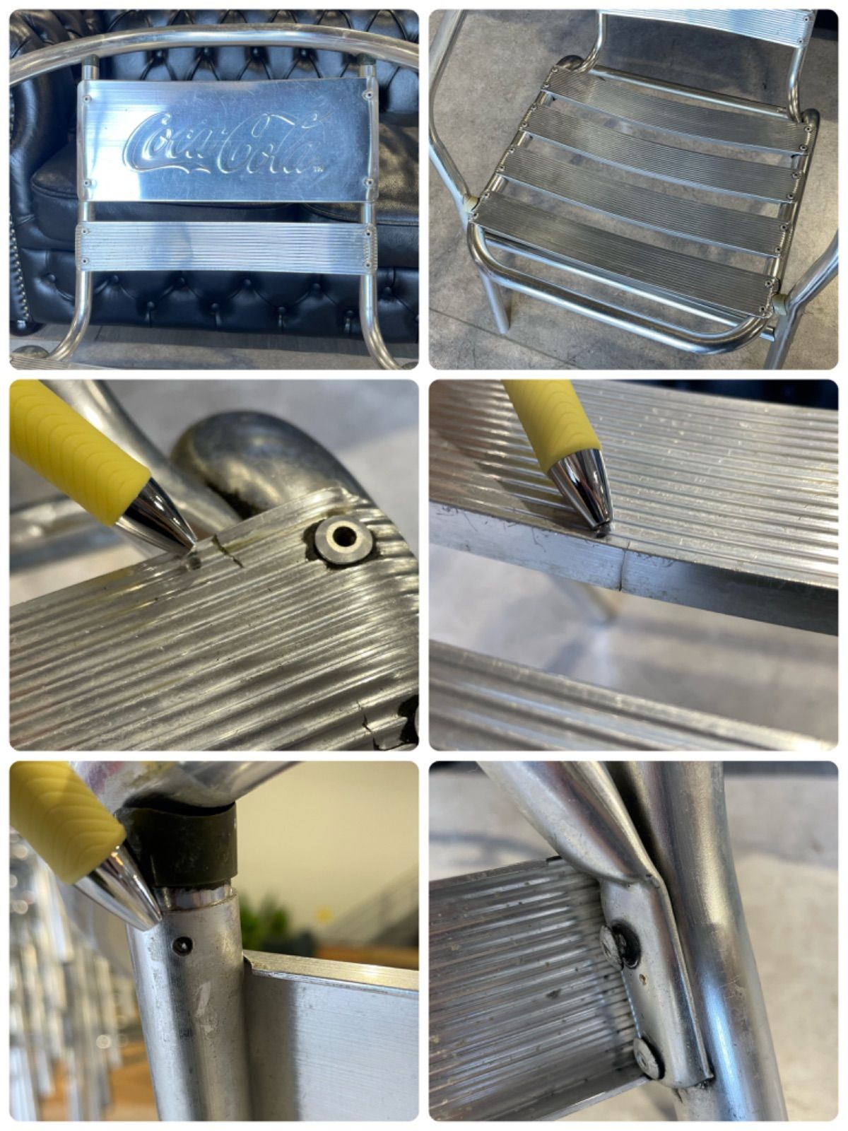 コカコーラ アルミガーデンチェア 少々難あり 2脚セット Coca-Cola