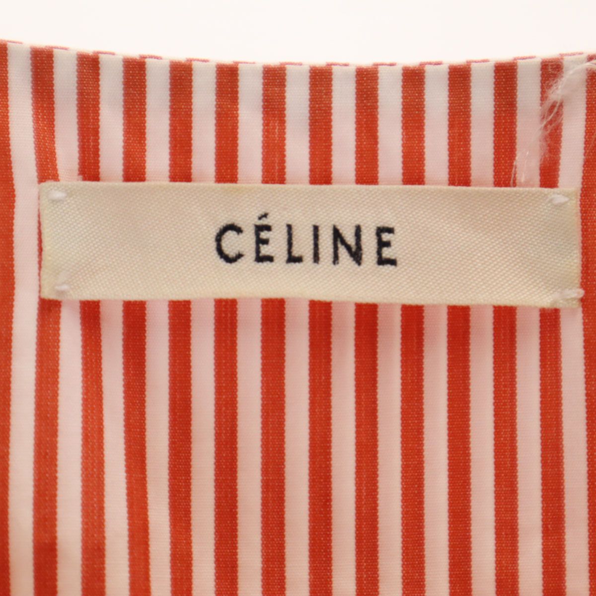 CELINE - 古着 CELINE セリーヌ フランス製 シャツ切替 タンクトップ M アイボリー×赤 レディース CELINE セリーヌ フランス製 シャツ切替 タンクトップ M