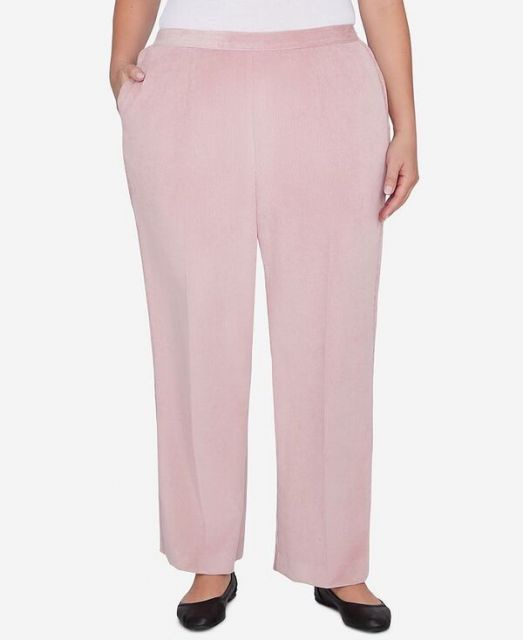 【送料無料】 アルフレッド ダナー レディース カジュアルパンツ ボトムス Plus Size Telluride Corduroy Elastic Waist Average Length Pleated Pants Rose