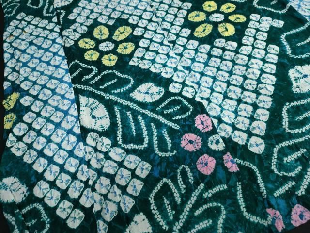 平和屋着物∴夏物 浴衣 有松鳴海絞り 草花文 綿 逸品 DAAV4117ud  